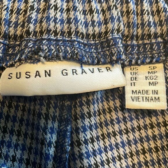 Susan Graver houndstooth stretch waist adjustable cuff cargo pocket pants SP - Picture 10 of 12